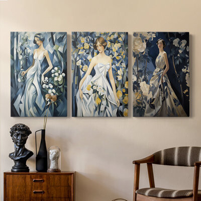 House of Hampton Feminine Series CXIII -Premium Gallery Wrapped Canvas Set -Ready to Hang