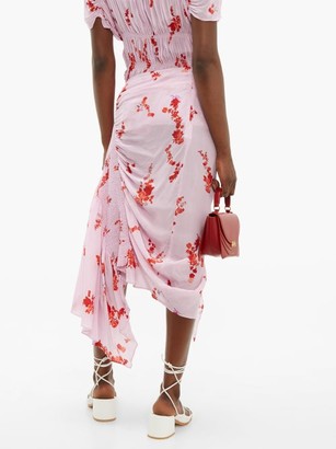 Preen Line Mertilda Floral-print Ruched Skirt - Pink Multi