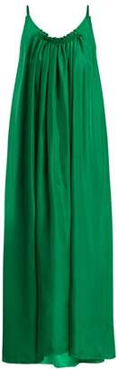 Loup Charmant - Gather Scoop Back Silk Georgette Dress - Womens - Green