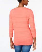 Thumbnail for your product : Karen Scott Textured Button-Shoulder Sweater, Only at Macy's