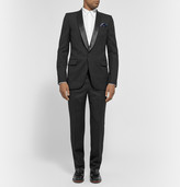 Thumbnail for your product : Alexander McQueen Slim-Fit Satin-Trimmed Wool Tuxedo Jacket