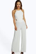 Thumbnail for your product : boohoo Petite Eva Cut Out Back Jumpsuit