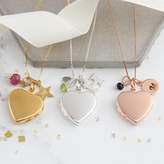 Thumbnail for your product : Bish Bosh Becca Personalised Heart Locket With Birthstones