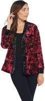 Thumbnail for your product : Bob Mackie Crushed Velvet Abstract Rose Kimono