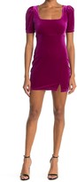Thumbnail for your product : Lush Velvet Puff Sleeve Mini Dress