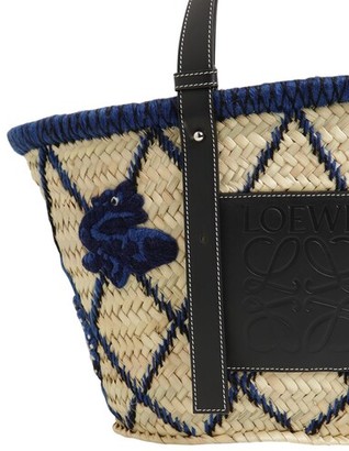 Loewe Medium Woven Animal Straw Basket Bag