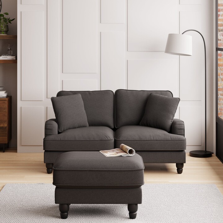 Dunelm Beatrice Luna Fabric 2 Seater Sofa Charcoal ShopStyle