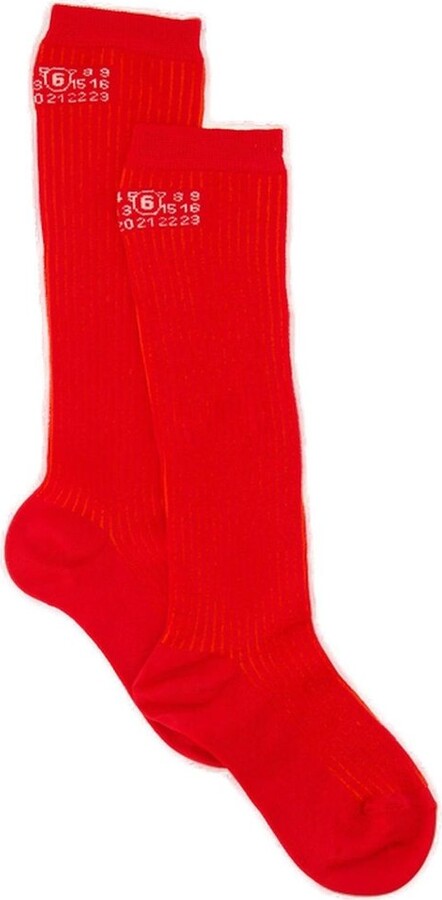 MM6 Maison Margiela Printed Knee-High Socks