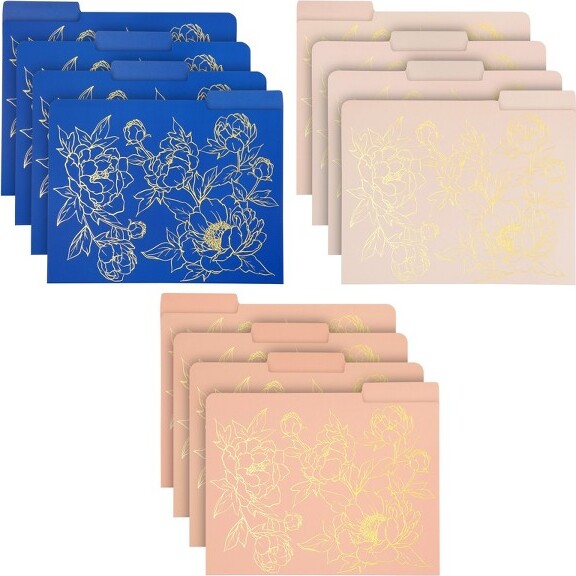 Paper Junkie 12 Pack Decorative File Folders for Letter Size Paper