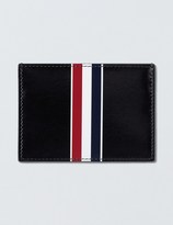 Thumbnail for your product : Thom Browne Calf Leather Single Card Holder with RWB Printed Stripe