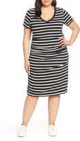 Thumbnail for your product : BP Stripe Ruched Body-Con Dress
