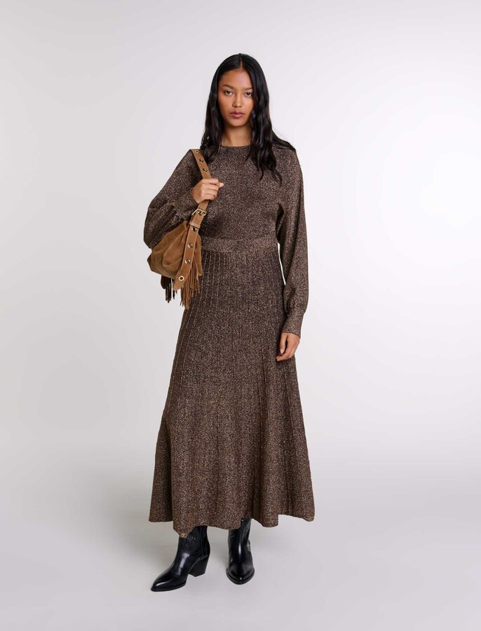 Maje Shiny knit maxi dress