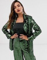 Thumbnail for your product : ASOS EDITION double breasted blazer in sequin
