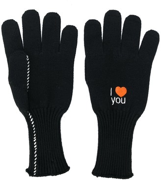 Raf Simons Embroidered Gloves