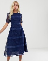 asos premium broderie lace midi dress