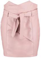 Thumbnail for your product : boohoo Plus Paper Bag Waisted Pu Mini Skirt