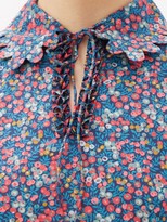 Thumbnail for your product : Horror Vacui Coco Floral-print Cotton-poplin Midi Dress - Blue Multi