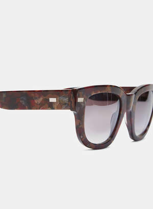 Acne Studios Square Frame Metal Sunglasses in Brown
