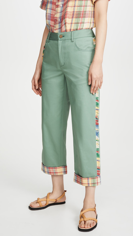 pants with side fringe