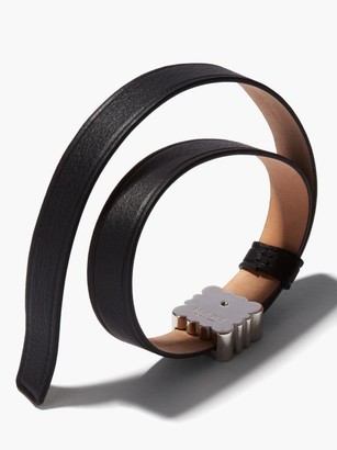 Loewe Anagram-plaque Leather Bracelet - Black