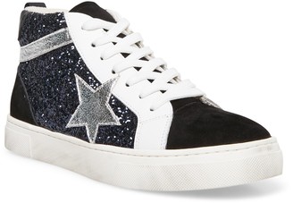 black sparkly high tops