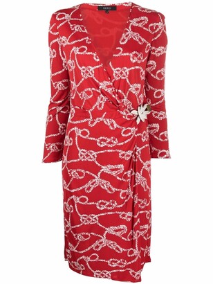 Gucci Pre-Owned 2010 Rope-Print Wrap Dress