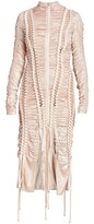 Thumbnail for your product : Balmain Satin Lace-Up Midi-Dress