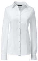 Lands' End Women's Petite Long Sleeve Tailored Stretch Shirt-White