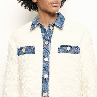 Tweed jacket with denim inserts Clearance