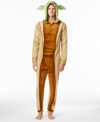 Briefly Stated Star Wars Men's Yoda Hooded One-Piece Pajamas from