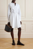 Thumbnail for your product : Jason Wu Jason Wu - Appliquéd Cotton-blend Poplin Mini Dress - White