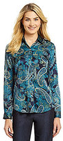 Thumbnail for your product : Jones New York Collection Paisley-Printed Satin Shirt