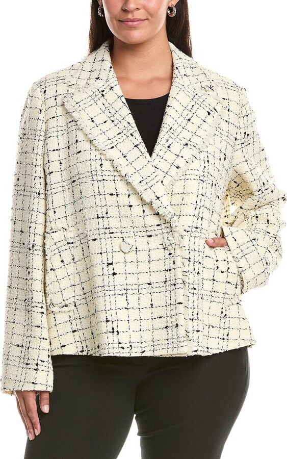 Marina Rinaldi Plus Saggina Wool-Blend Blazer
