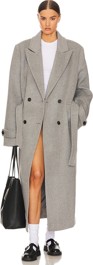 Helsa Bold Shoulder Long Coat