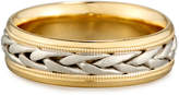 Thumbnail for your product : Eli Gents Two-Tone Braided 18K Gold Wedding Band Ring, Size 10