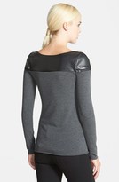 Thumbnail for your product : Bailey 44 Long Sleeve Top with Faux Leather Shoulders