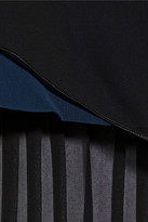 Thumbnail for your product : Cédric Charlier Pleated-back chiffon and voile top
