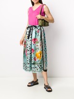 Thumbnail for your product : Altea Mixed-Print Silk Skirt