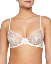 Thumbnail for your product : La Perla Sparkling Jasmine Sheer Tulle Lace-Trim Soft Cup Bra, Ivory