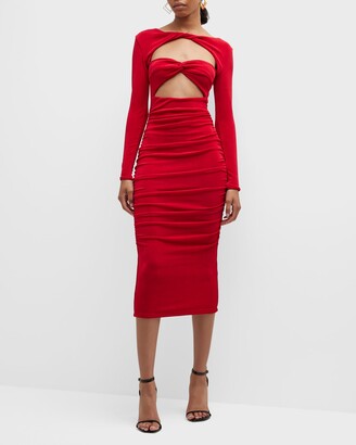 perverze Plating Skin Kint Dress Red