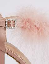 Thumbnail for your product : Marks and Spencer Block Heel Faux Fur Ankle Strap Sandals