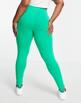 Reclaimed Vintage Inspired Plus leggings with logo in green