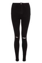Thumbnail for your product : Quiz Black High Waist Ripped Knee Skinny Jeans
