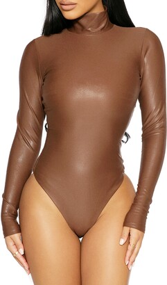 Naked Wardrobe The Drip, Drip, Drip Faux Leather Bodysuit