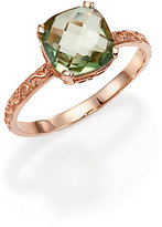Thumbnail for your product : Suzanne Kalan Kiwi Topaz & 14K Rose Gold Filigree Cushion Ring