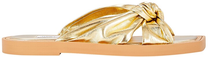 Jimmy Choo Tropica Metallic Leather Slide Sandals - ShopStyle