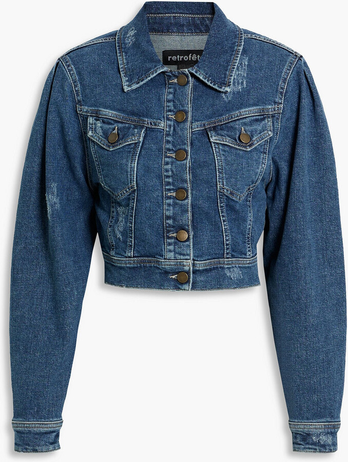 retrofete Daria cropped distressed denim jacket ShopStyle