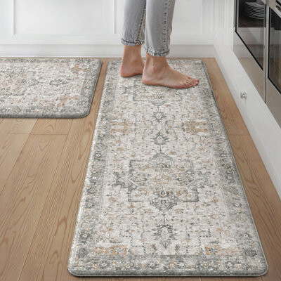 Kitchen Floor Mat, Washable Anti-Fatigue Cushioning Mat, Waterproof Kitchen Rug, Non-Slip And Comfortable Standing Mat, Suitable For Home, Sink, And L