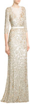 Thumbnail for your product : Jenny Packham Floor Length Embellished Silk Dress