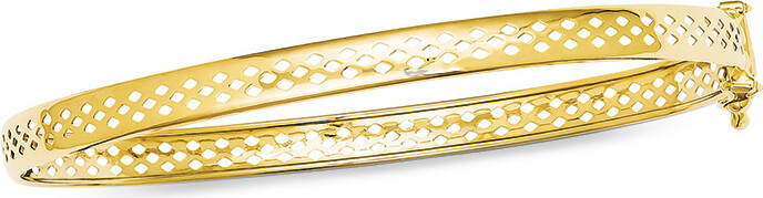 Zales 4.75mm Lattice Flexible Bangle in 14K Gold